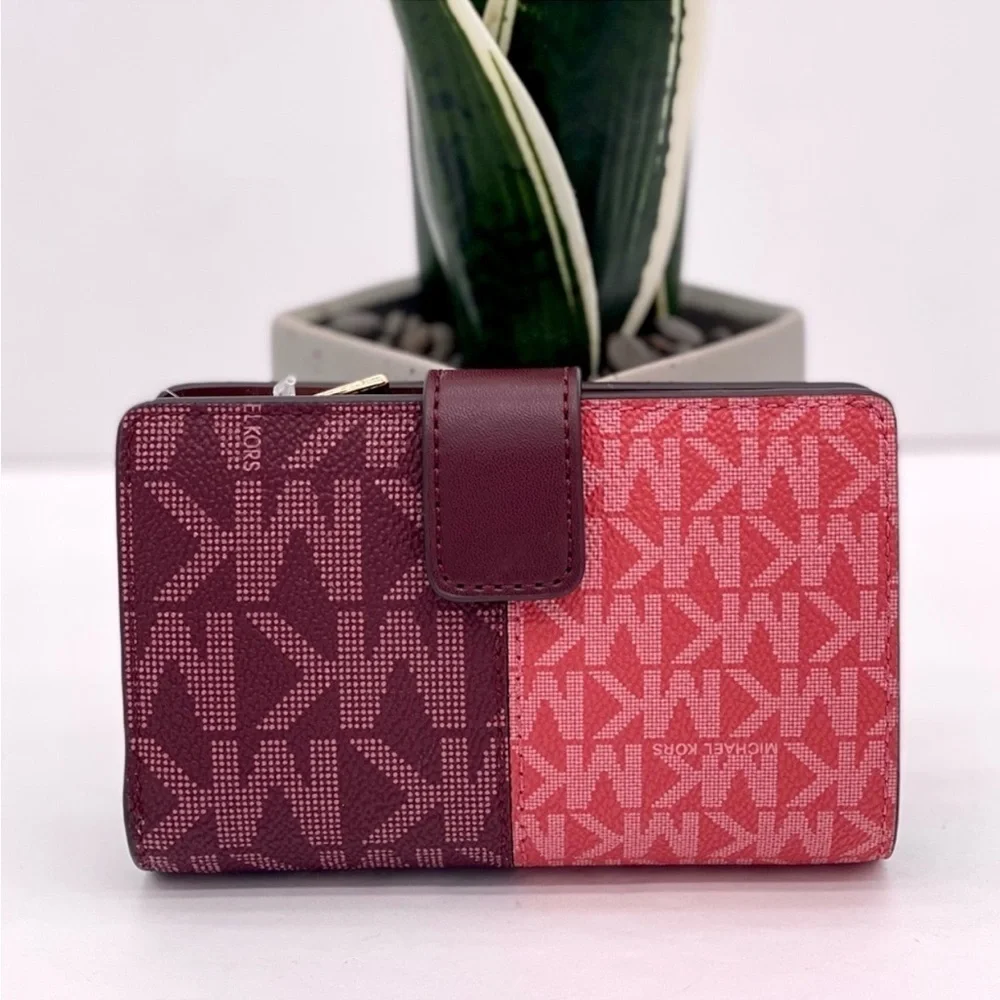 Michael Kors Jet Set Medium Two-Tone Logo Wallet